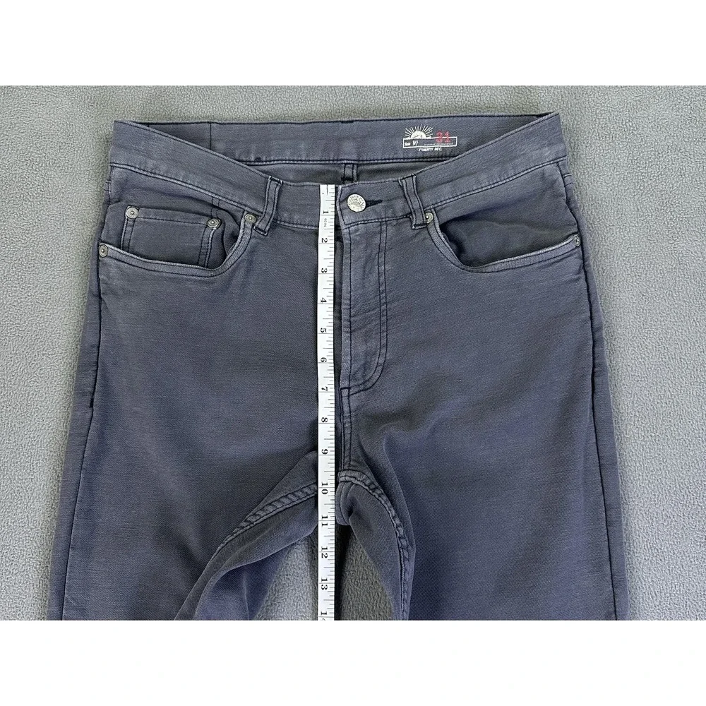 Faherty Pants Mens 31x26 Grey Stretch Terry 5 Pocket Vintage Wash Minimalist - Picture 8 of 11